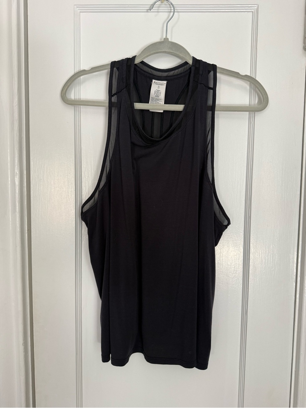 Athleta Black Mesh-Back Athletic Tank Top